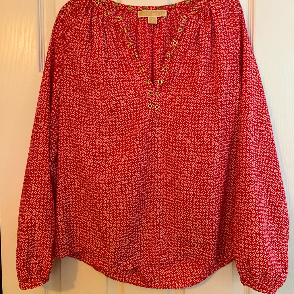 Michael Kors Long Sleeve Silk Blouse